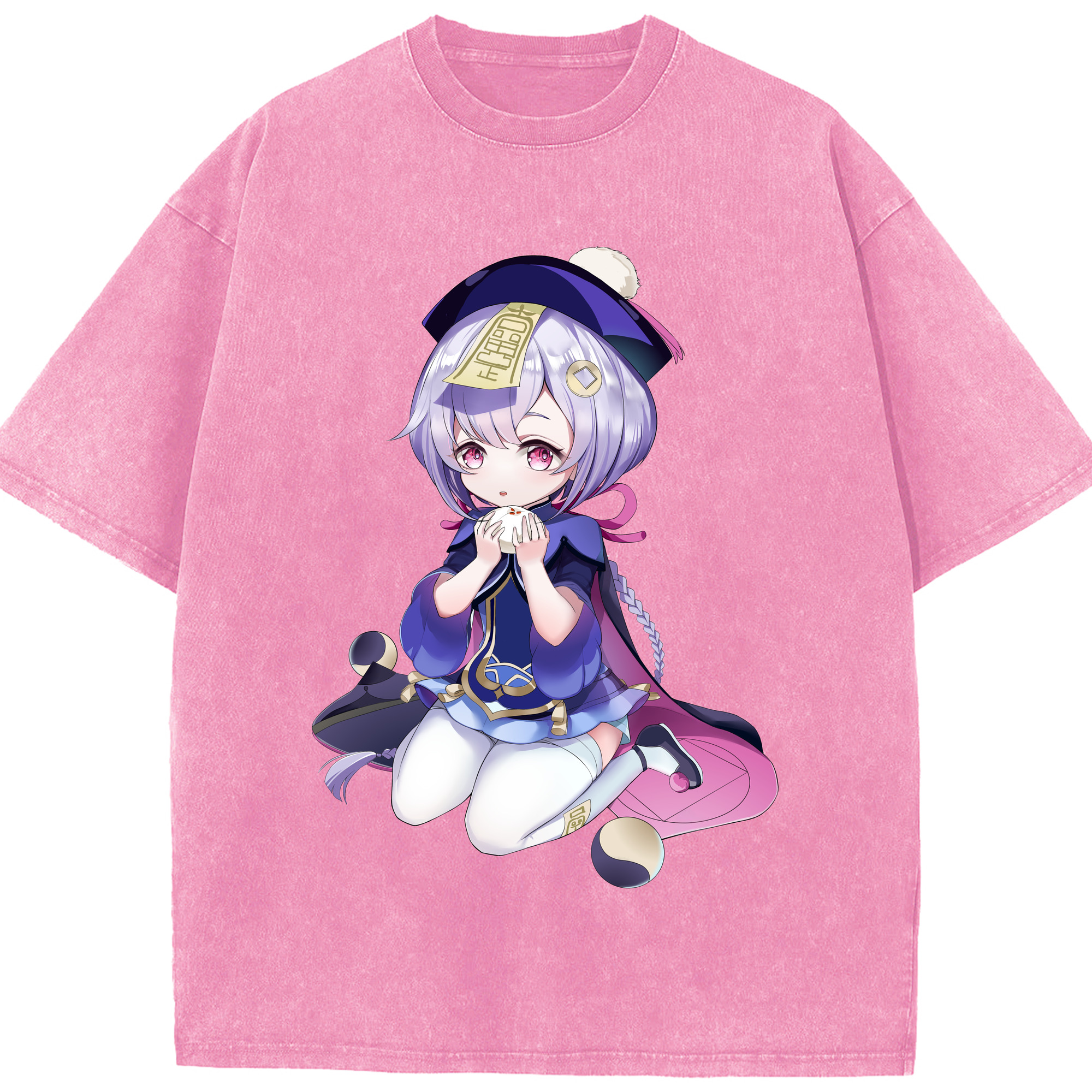 げんし神 七七 なな  genshin Nana 綿100% ヴィンテージ風 半袖Tシャツ（フロントプリント）